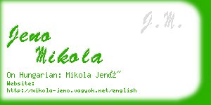 jeno mikola business card